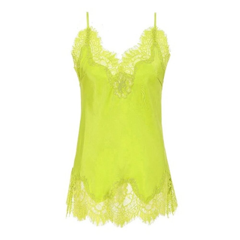 Gold Hawk Coco Lace Silk Cami Lime NWT, Size M